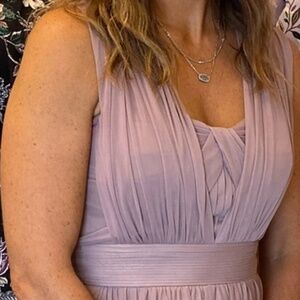 Birds Grey chiffon, mauve bridesmaids dress